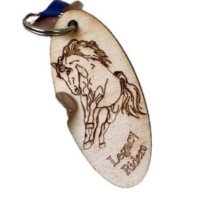 Unbranded Horse Lovers Laser "Legacy Riders" Engraved Wooden Oval Key Ring